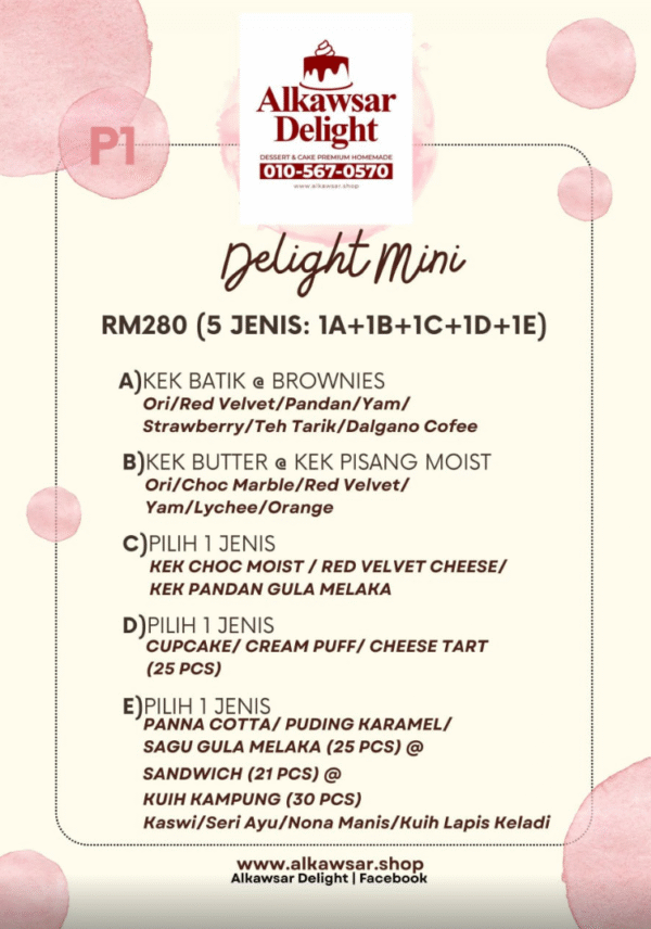 pakej delight mini – 5 jenis dessert