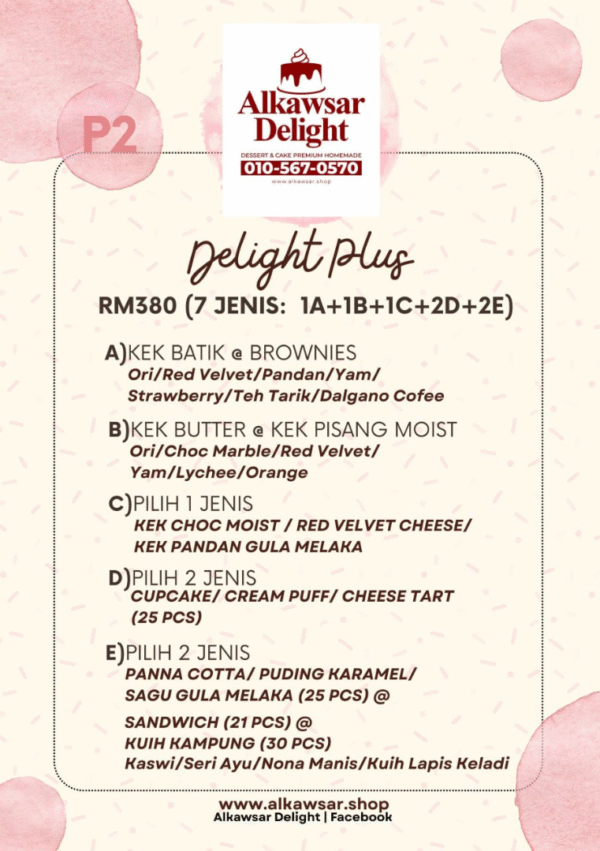 pakej delight plus – 7 jenis dessert